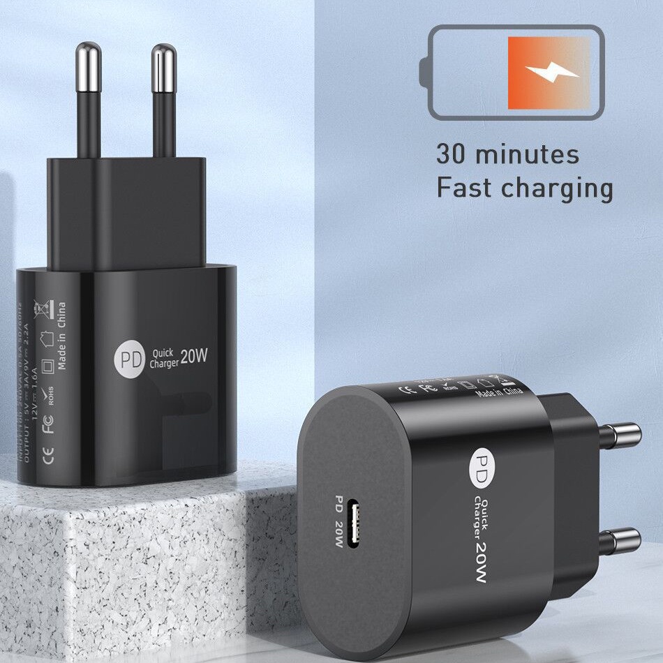 Adapter Charger Dinding PD USB 20W Fast Charging Untuk Iphone / Ipad Air / Android