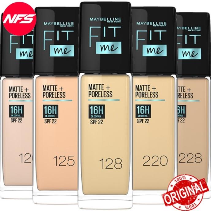 MAYBELLINE Fit Me Matte+Poreless Liquid Foundation/Alas Bedak Original