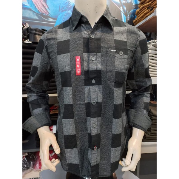 KEMEJA CARDINAL JEANS PRIA ORIGINAL SLIMFIT BISA COD HITAM ABU