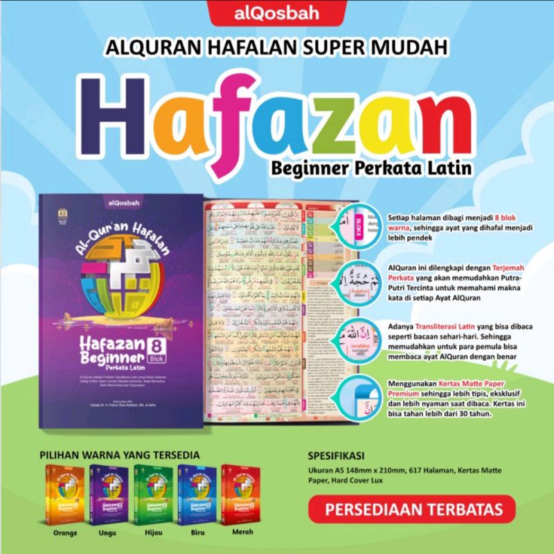 Stiker AlQuran Hafalan Custom Nama Hafazan Perkata Latin A5