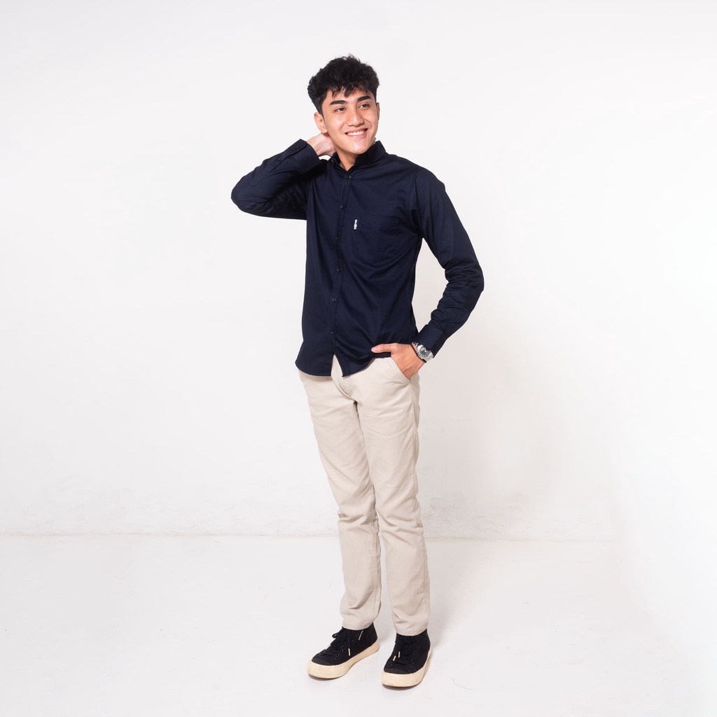 Gizmo - Kemeja Pria Basic Cotton Premium Navy