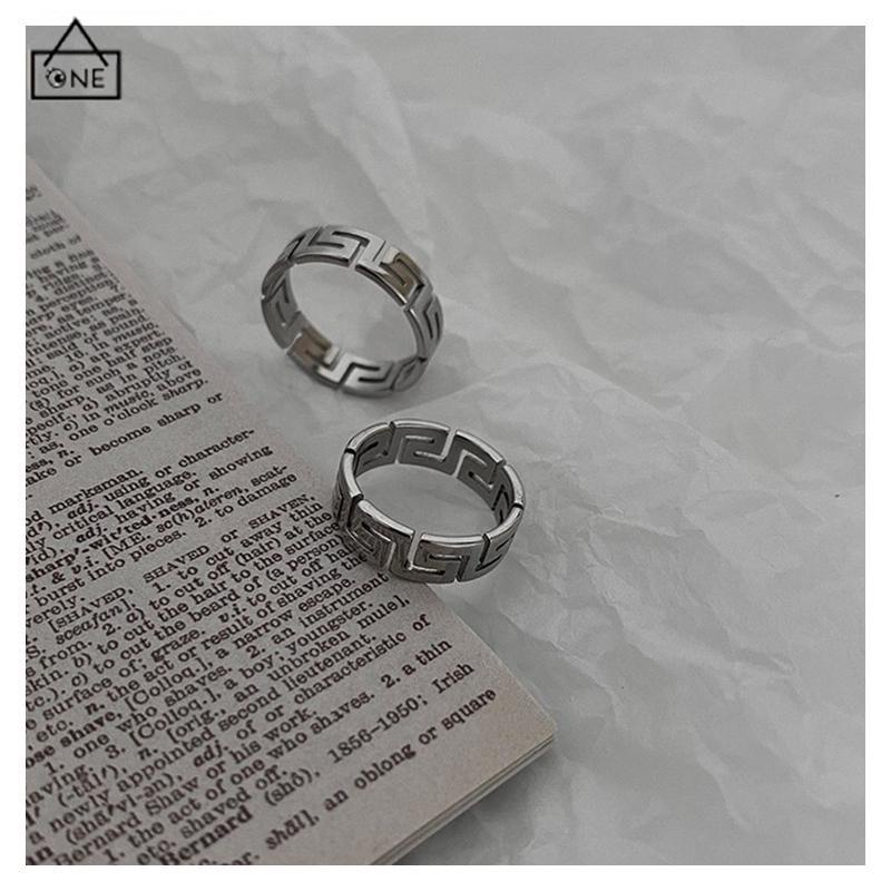 COD❤️Cincin Pola Zuma Cincin Pola Silver Aesthetic Ring Cincin Aesthetic Cincin Estetik Cincin Titanium Cincin Pria Cincin Wanita-A.one