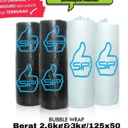 

Bubble buble Wrap Mulia Pack GMP PKK 2,4 kg roll 125 cm x 50 meter - SIP, Bening
