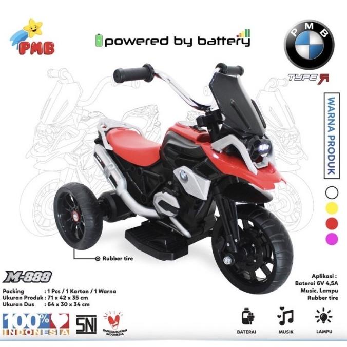 Motor Aki Anak PMB M-888 BMW Motor Mainan Anak Motoran Aki Anak stock ada