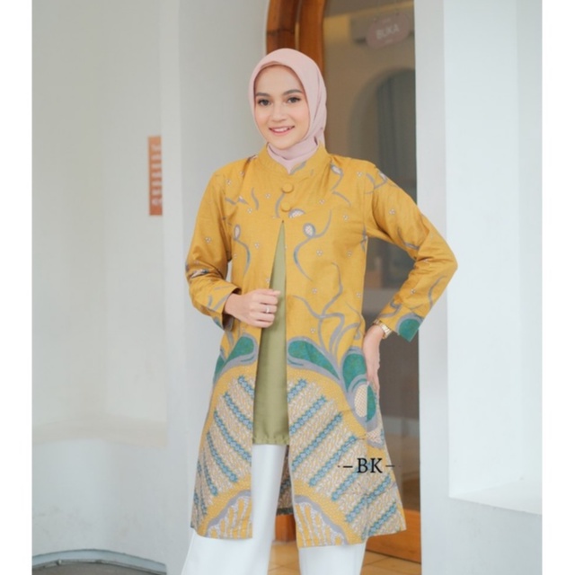 Tunik Batik Wanita Modern Atasan Batik Kerja Kantor Wanita Motif Songket