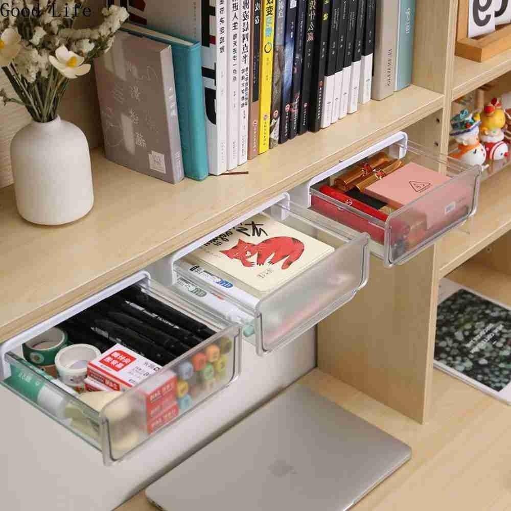 Solighter Drawer Organizer Self-adhesive Wadah Kantor Nampan Pensil Laci Penyimpanan