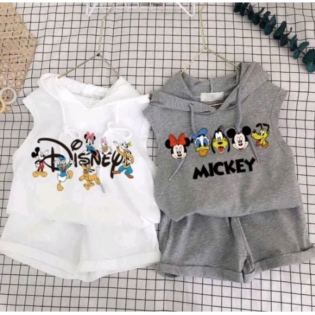 PROMO-SETELAN HOODIE LEKBONG ANAK LAKI-LAKI DAN PEREMPUAN UMUR 1-5 TAHUN SETELAN HOODIE DISNEY AND MICKEY