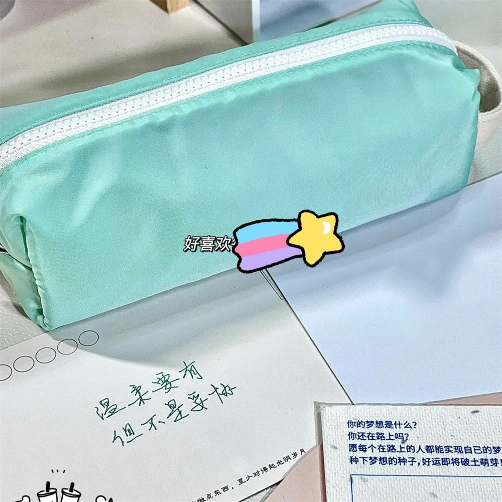 ♧☁  * Darah Merah * Xiaohongshu dengan Krim Bernilai Tinggi Yang Sama Kotak Pensil Persegi Kecil Kecil Segar Tas Alat Tulis Tas Penyimpanan Alat Tulis