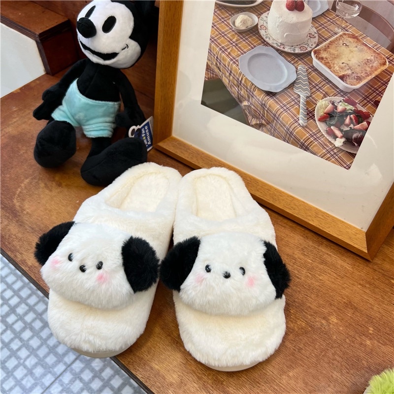 SENDAL BULU KIMI KOREA EMPUK / SENDAL RUMAH BULU MOTIF PUPPY / SANDAL KAMAR HOTEL / SENDAL RUMAHAN PREMIUM