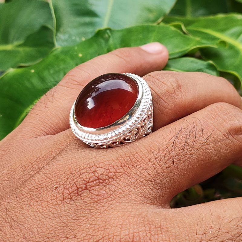 CINCIN BATU AKIK NATURAL AMBER KATILAYU KODE 02241