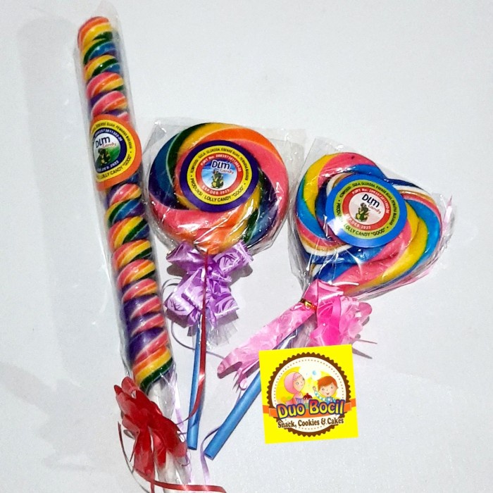 MURAH Permen Lolipop Pelangi Jumbo 12 Cm