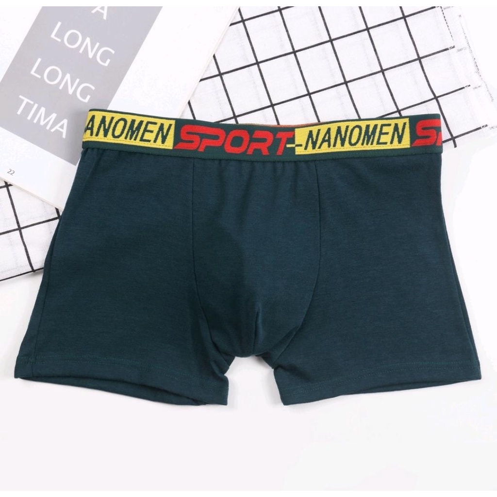 (1 BOX ISI 3) NANOMEN | Celana Dalam Boxer Pria / Celana Dalam Segi4 Pria / CD Dalaman Laki laki / Art NM 801