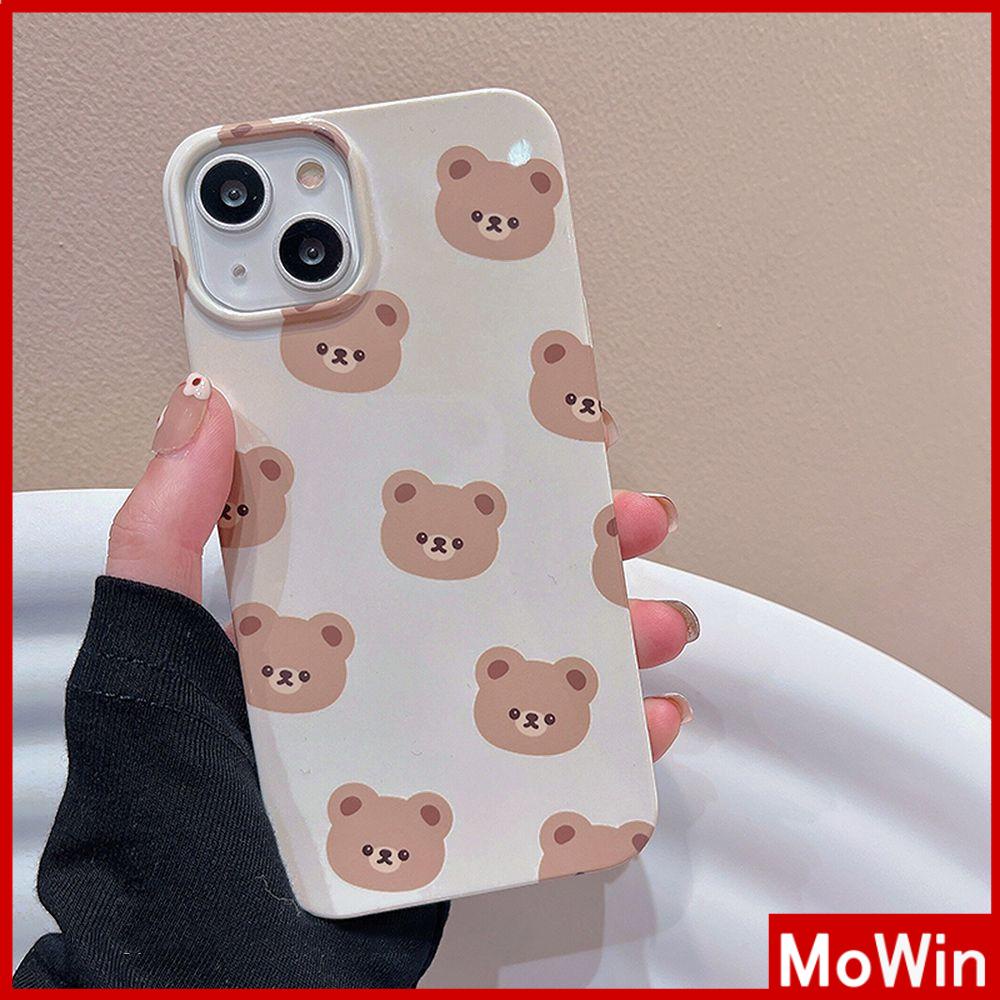 For iPhone 14 Pro Max iPhone Case Khaki Gray TPU Soft Case Shockproof Protection Camera Cute Bear Cartoon Compatible For iPhone 13 Pro max 12 Pro Max 11 Pro max xr xs max 7Plus 7 8