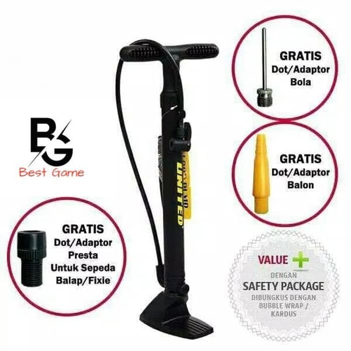 UNITED PM-8800 POMPA BAN POMPA SEPEDA POMPA MOTOR POMPA BOLA / UNITED PM-8800 POMPA BAN POMPA BEBAS