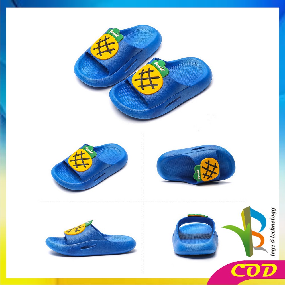 RB-S43 Sandal Anak Slip On Motif Buah Selop Karakter Lucu Sendal Anak Perempuan Laki Laki / Sandal Bayi Anti Slip Slippers Kids Cute Baby Import