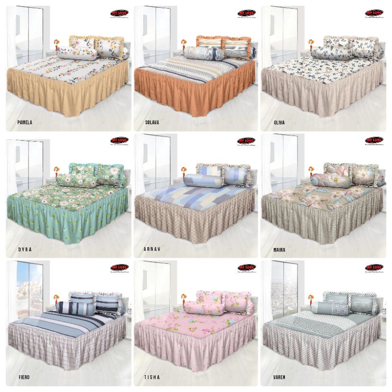 Sprei Rumbai 160x200 All New My Love (Panjang Rumbay 50 cm) / Seprai Renda