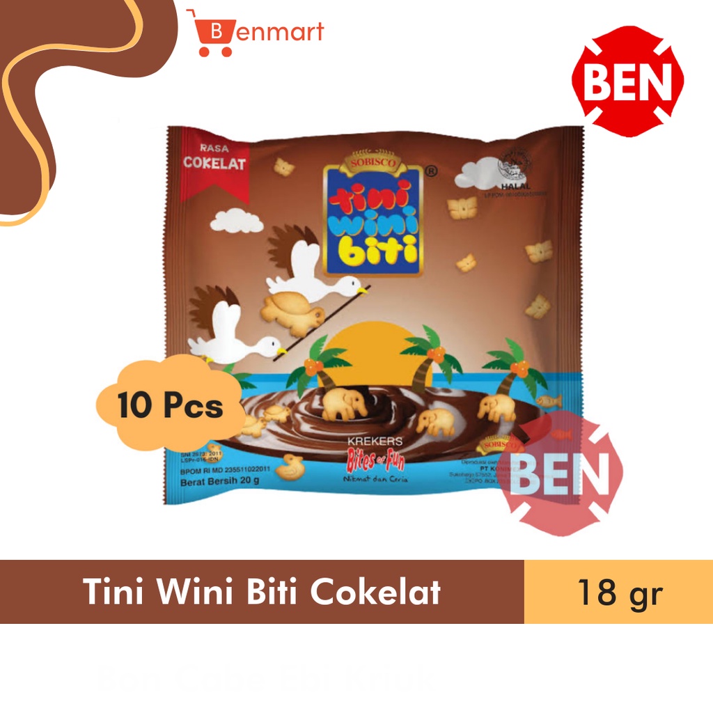 

Tini Wini Biti Cokelat 1 Pak 10 Pcs 18g 18gr 18 g gr - Coklat Chocolate 1000