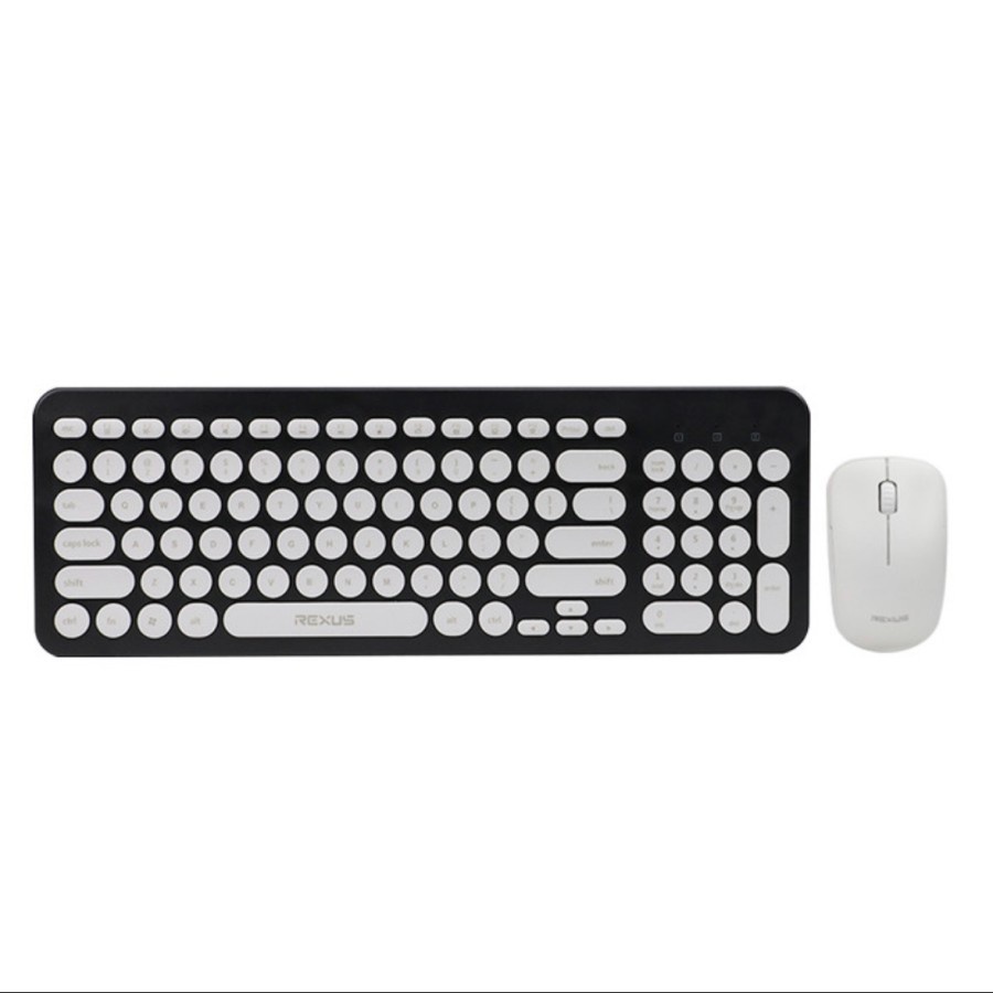 Rexus KM10 Wireless Keyboard + Mouse Combo Bundle Retro Design