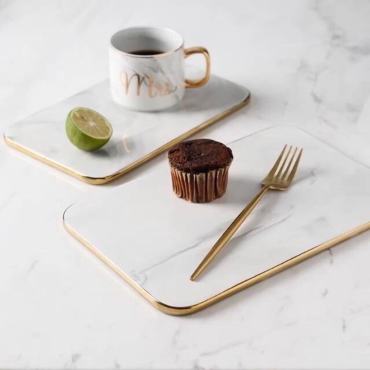 

Unik Flat Marble Tray / Marble Chopping Tray Rose Gold Diskon