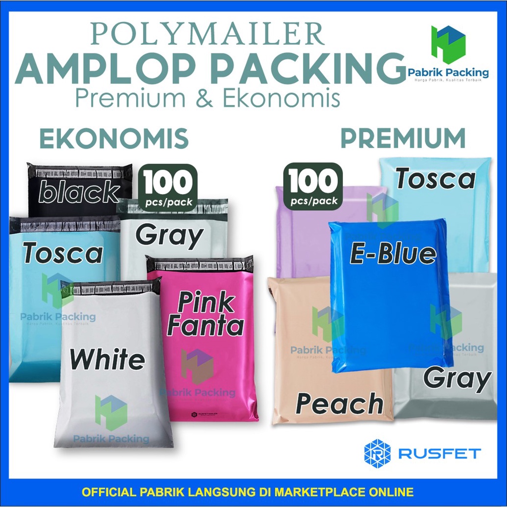 

Polymailer Packing Online Amplop Plastik Polymailer Polos Bungkus Kado / Pack