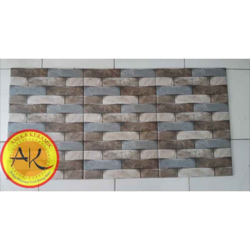 Keramik Dinding Kasar Motif Batu Alam 3D Timbul 20x40 Celtic Beige