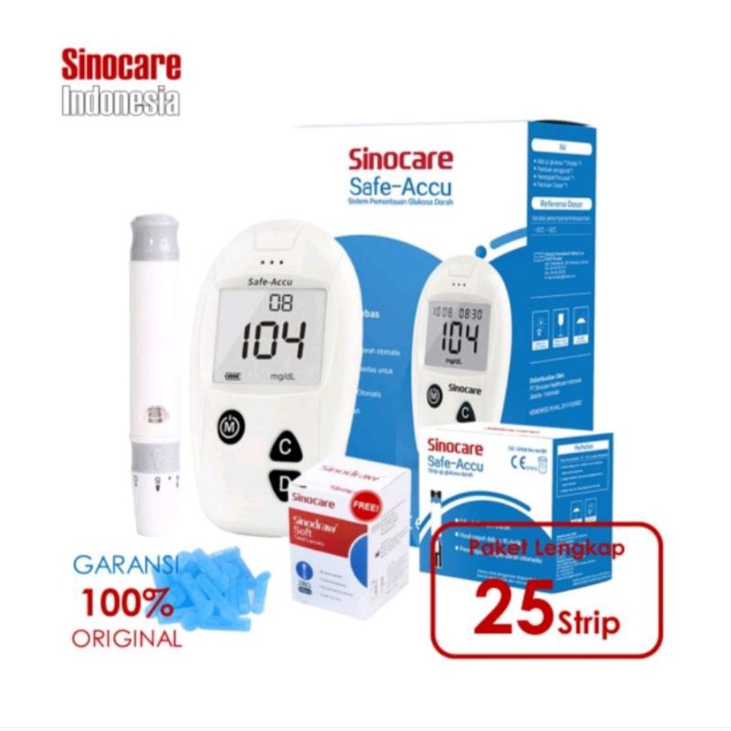 Alat Tes Cek Gula Darah Terbaik / Sinocare Safe Accu  / Sinocare Sinoheart Safe-Accu