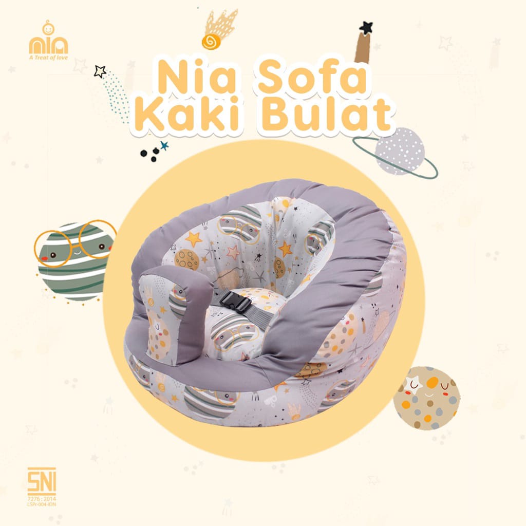 NEW PROMO  NIA Sofa Bayi Sofa Bayi Belajar Duduk Sofa Nia Kaki Bulat + Sabuk Pengaman-sofa baby