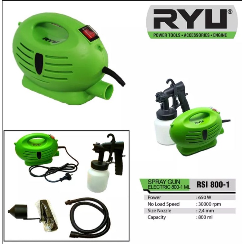 SprayGun Ryu RSE 800-1/ Alat semprot cat listrik RYU RSE800-1 Spray Gun Ryu