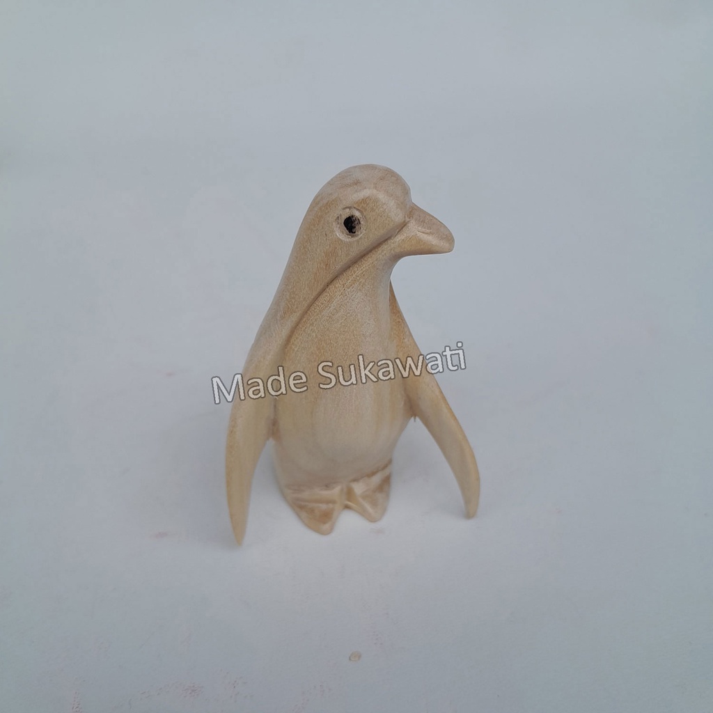 Kerajinan patung kayu Pinguin Penguin mini handmade ukiran bali