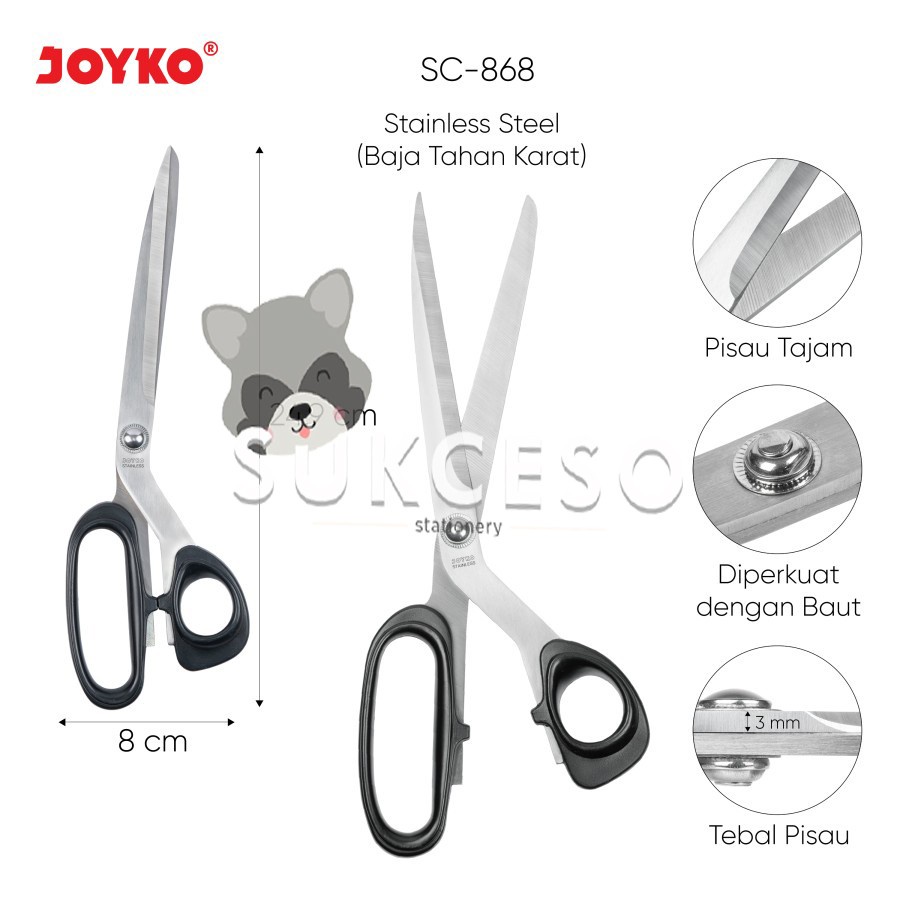 

Joyko Scissors SC-868 / Scissor Gunting Besar