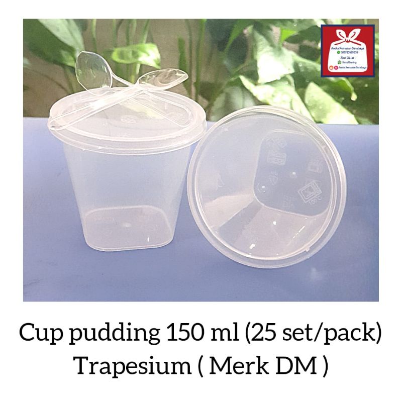 Cup Puding Trapesium 150ml / Cup Puding Trapesium (Merk DM). Isi 25pcs