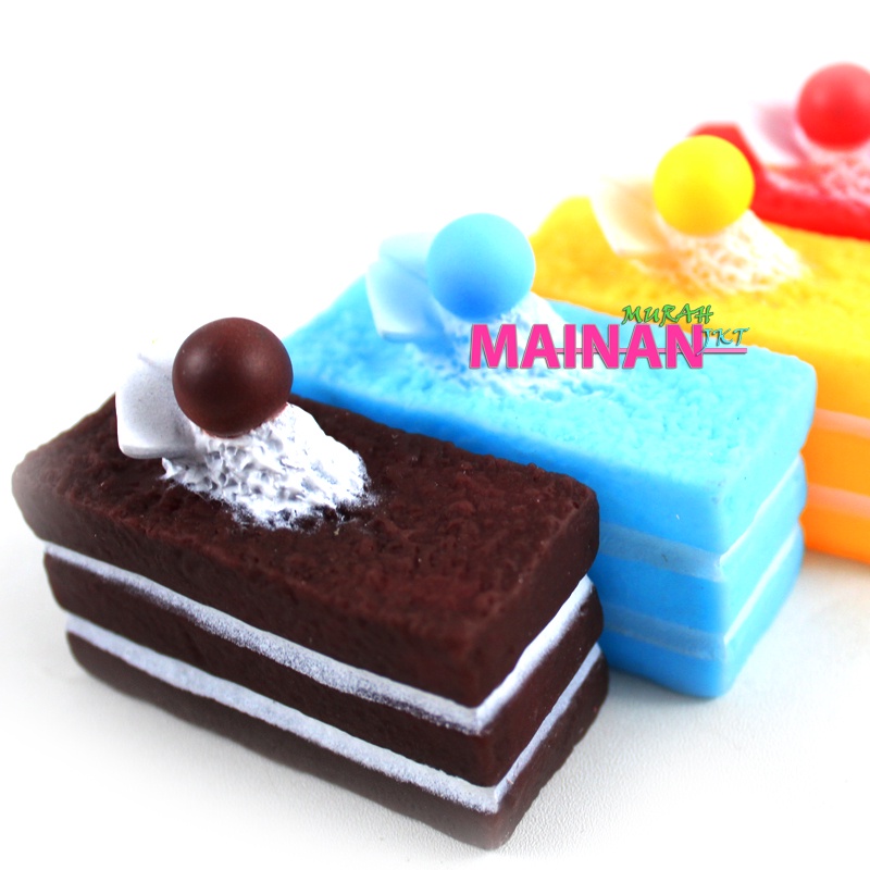 MAINANKEI MAINAN ANAK MURAH SQUISHY CAKE SS1576 KUE POTONG ULANG TAHUN KUE LAPIS MAKANAN KUE BUNYI CIT CIT