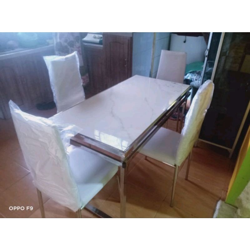 SET MEJA MAKAN MARBLE
