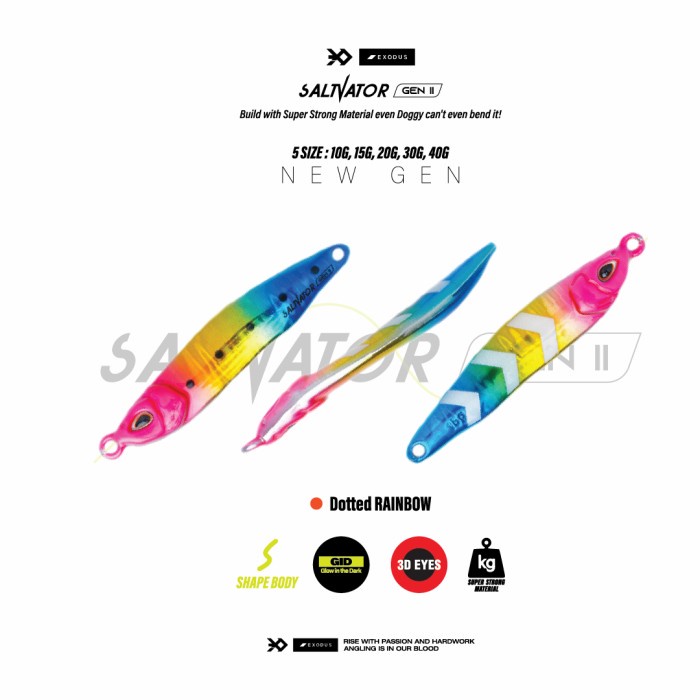 Umpan Exodus Salvator Dottet Rainbow Jig Micro Jig