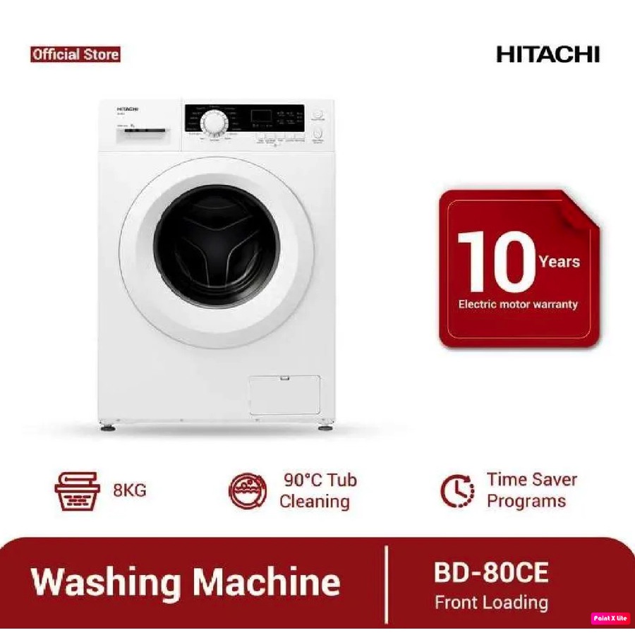 HITACHI MESIN CUCI FRONT LOADING 8KG BD-80CE WH