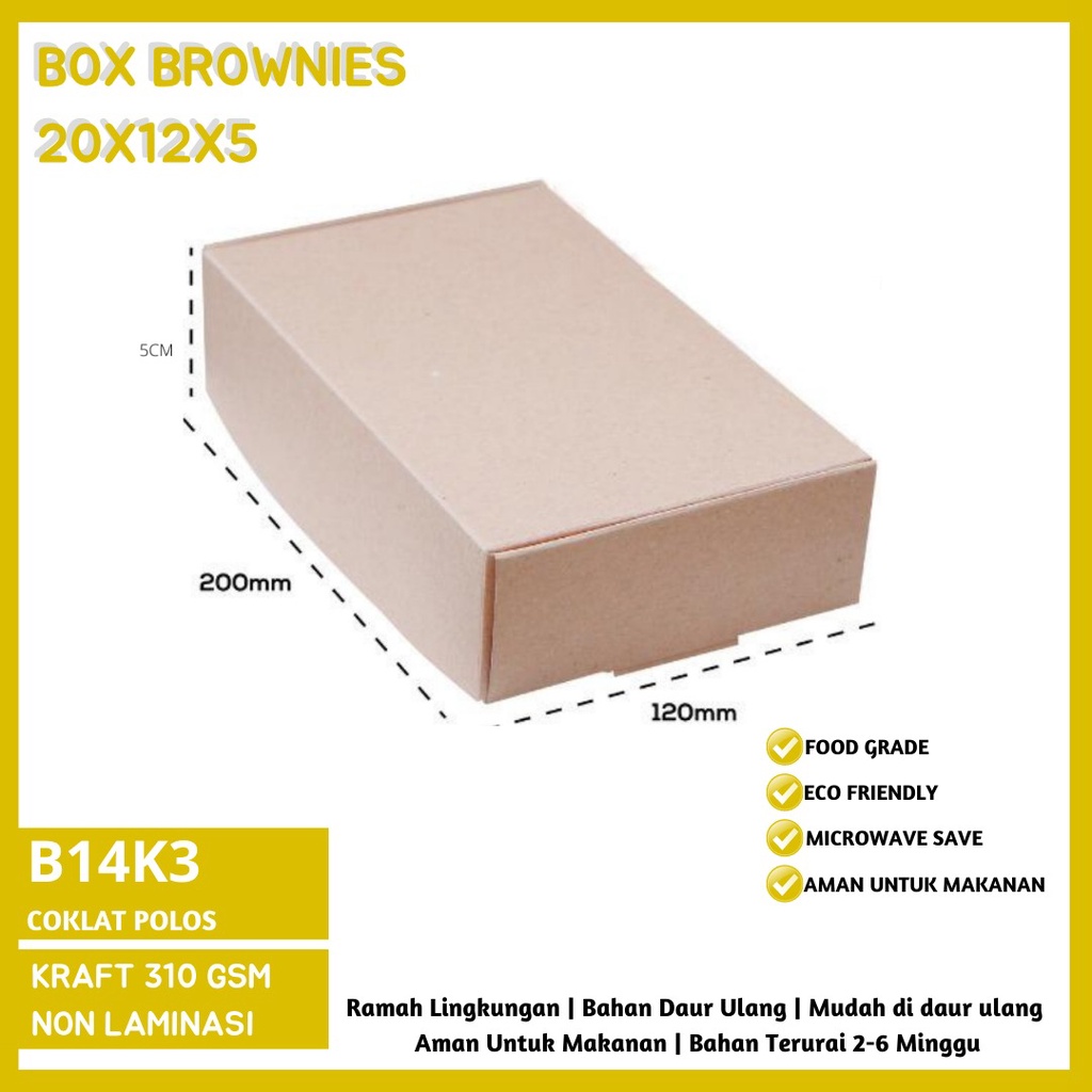 Box Brownies 20x12 Dus Brownies 20x12 (B14K3-20X12X5)