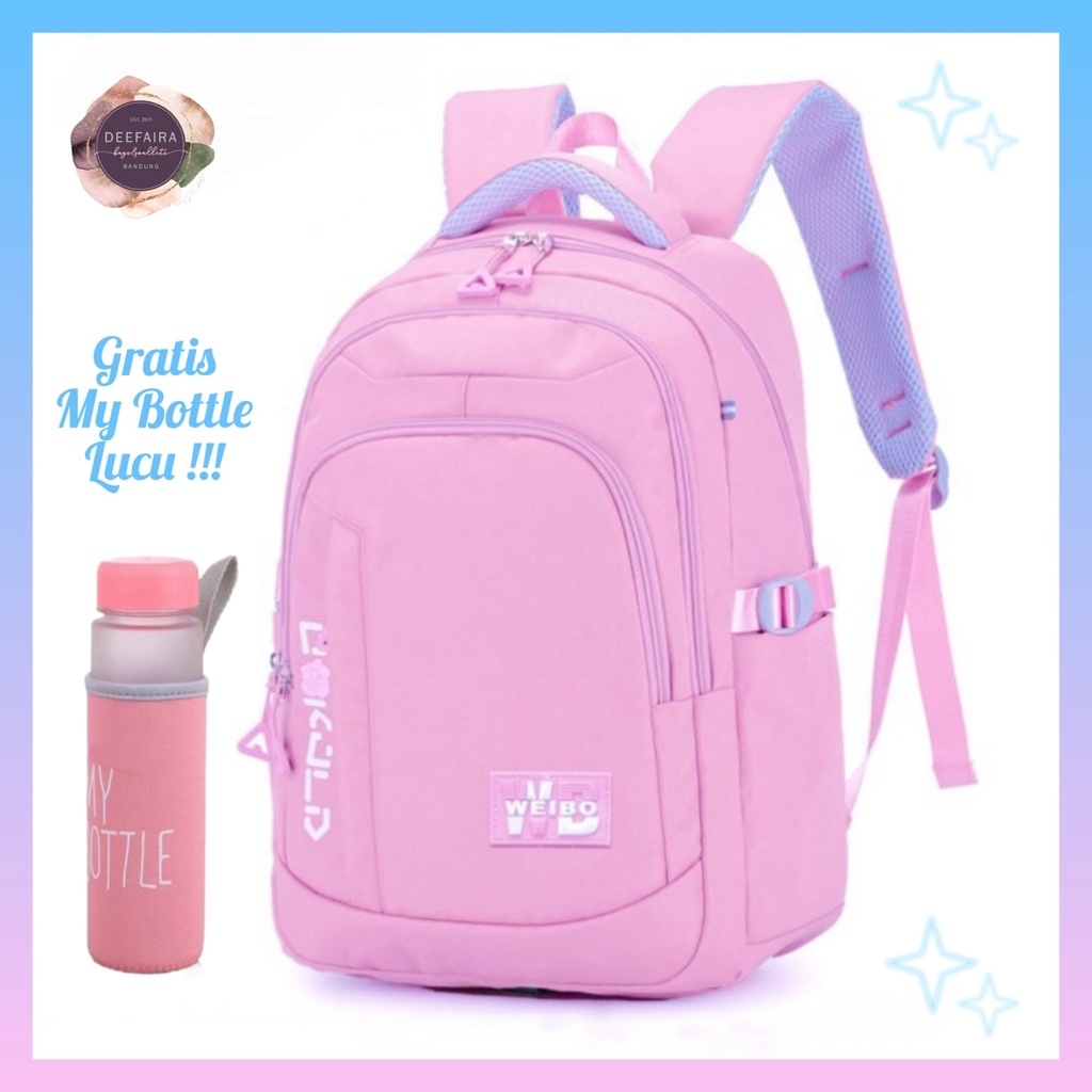 Tas Ransel Sekolah Anak Perempuan Untuk Sd Smp Sma Motif We1bo D684 Gratis My B0ttle Lucu