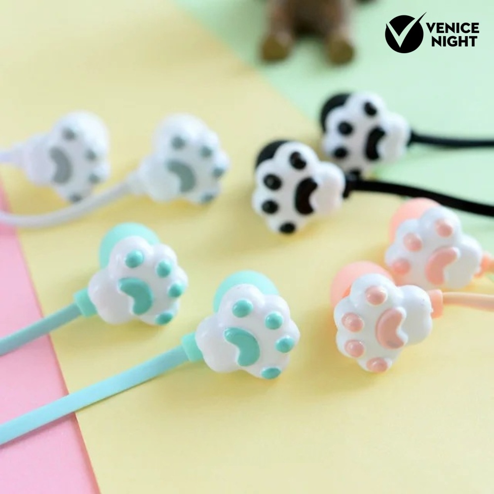 (VNEP) (Berkabel) Earphone Lucu Nyaman ABS Cat Claw 3.5mm Permainan Musik Sport Earphone Penggunaan Sehari-hari