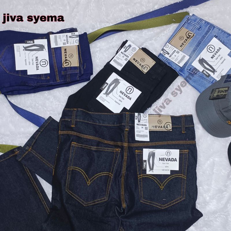 Celana Jeans Panjang Pria Jens Denim Pensil Jins Melar Distro