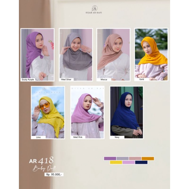 HIJAB SEGI EMPAT POLOS VARIASI PLISKIT TEPI AR 418 BY HIJAB ARRAFI