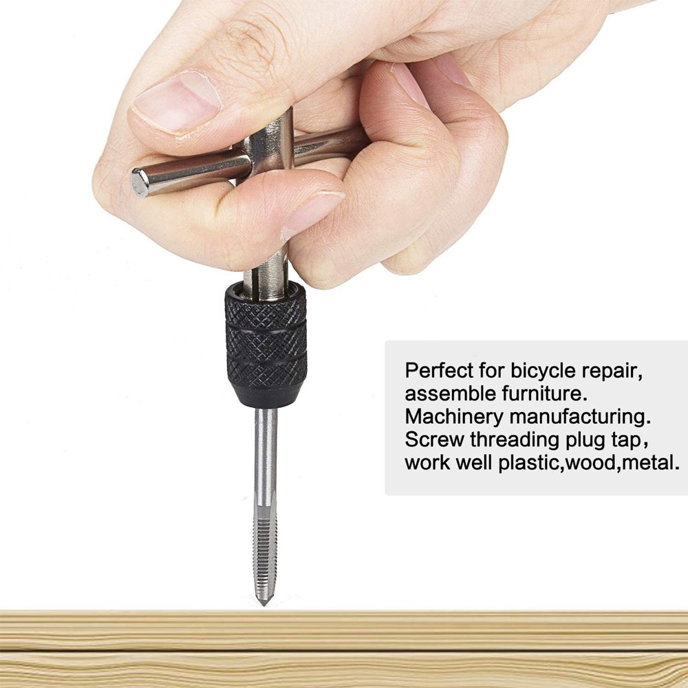 6pcs/10 PCSHand Tap Die Set Mata Bor Tap Die / Alat Senai Pembuat Ulir Sekrup /dengan Tap Wrench Original Alat Pertukangan