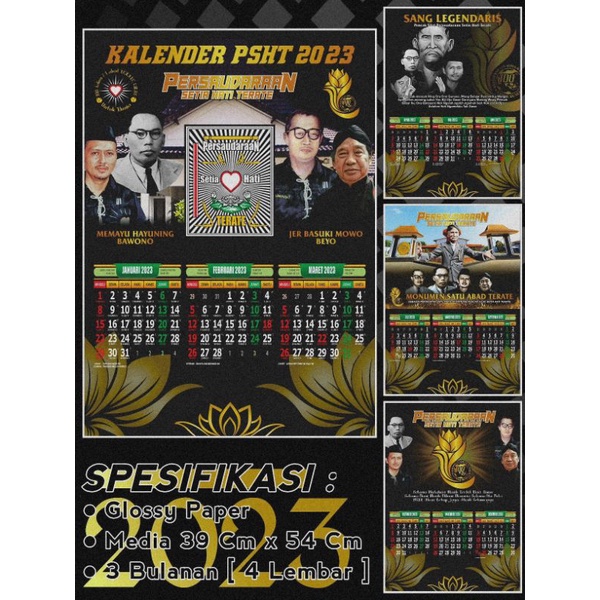 

KALENDER PSHT 2023//KALENDER 2023//KALENDER 4 LEMBAR