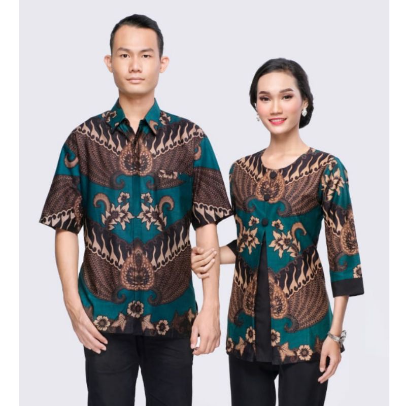 Blouse Batik Wanita Jumbo XXXL Lengan ¾ Kemeja Atasan Batik Wanita Big Size 4L-5L Seragam Kerja DHL