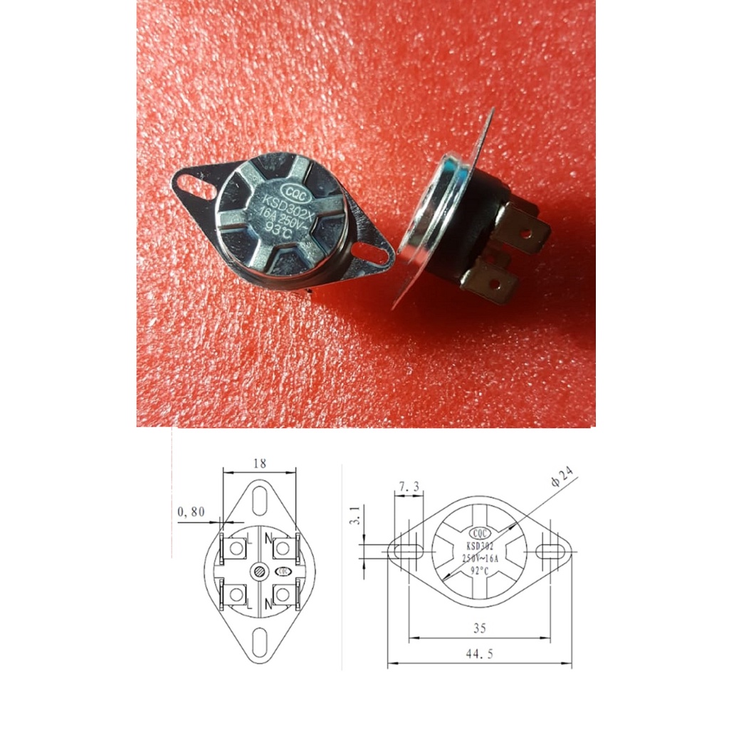 KSD302 250V 16A 93C 95 C 95C 93 C 4 feet Normally Closed NC Manual Thermostat Switch electric water 