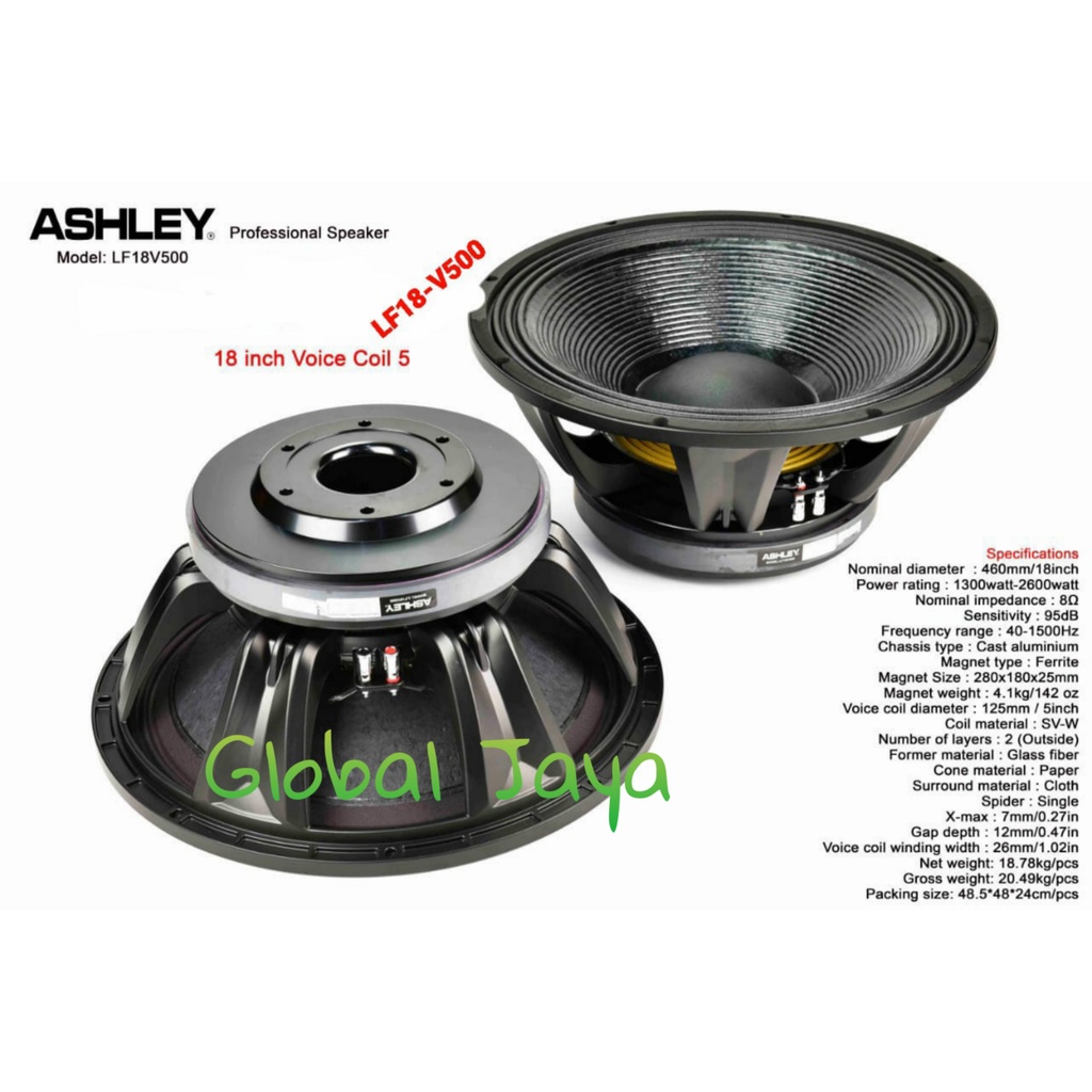 speaker komponen ashley lf18v500 lf 18v500 18inch coil 5inch ori