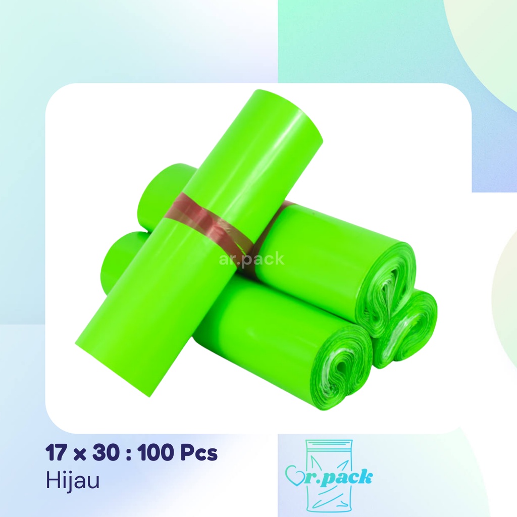 

Plastik Polymailer Hijau 17x30 100pcs Semi Glossy