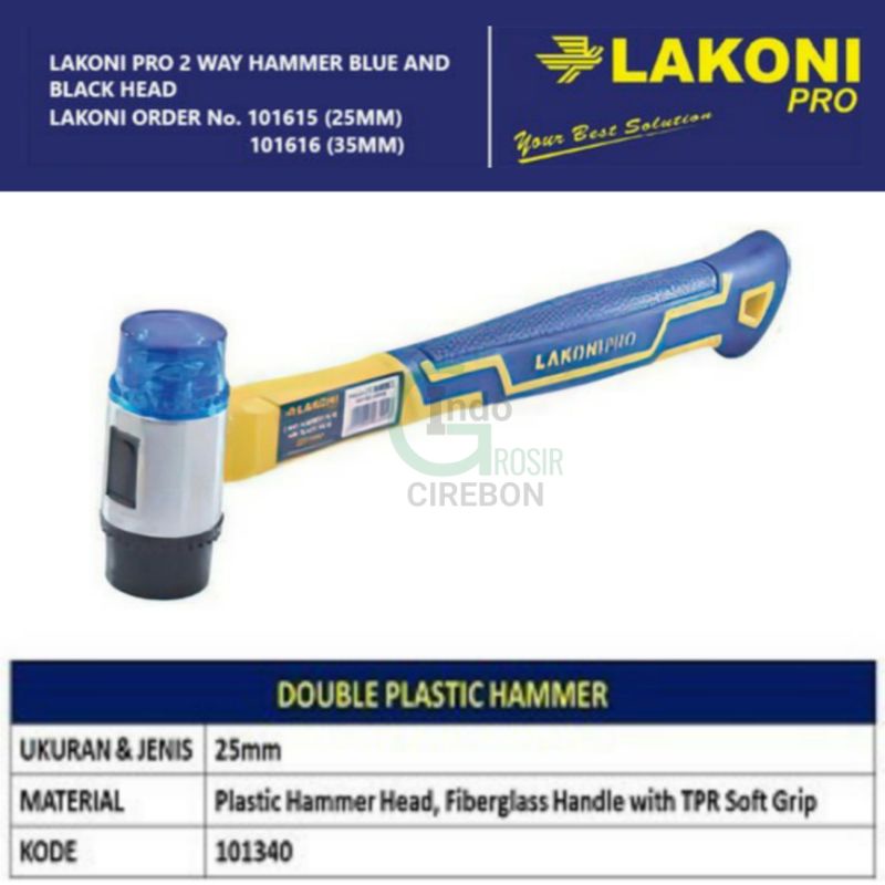 LAKONI Pro Palu Tukang Gagang Fiber Plastik 2 Warna 25mm