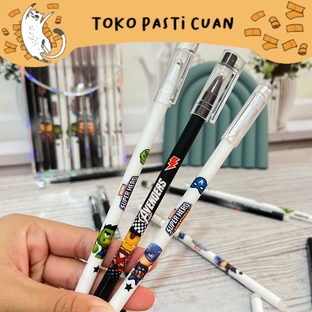 

pulpen pena tinta hitam karakter odemai supehero erasable bisa dihapus keperluan sekolah anak pen lucu imut unik bolpen fancy keren atk alat tulis kantor bisa COD termurah import korea