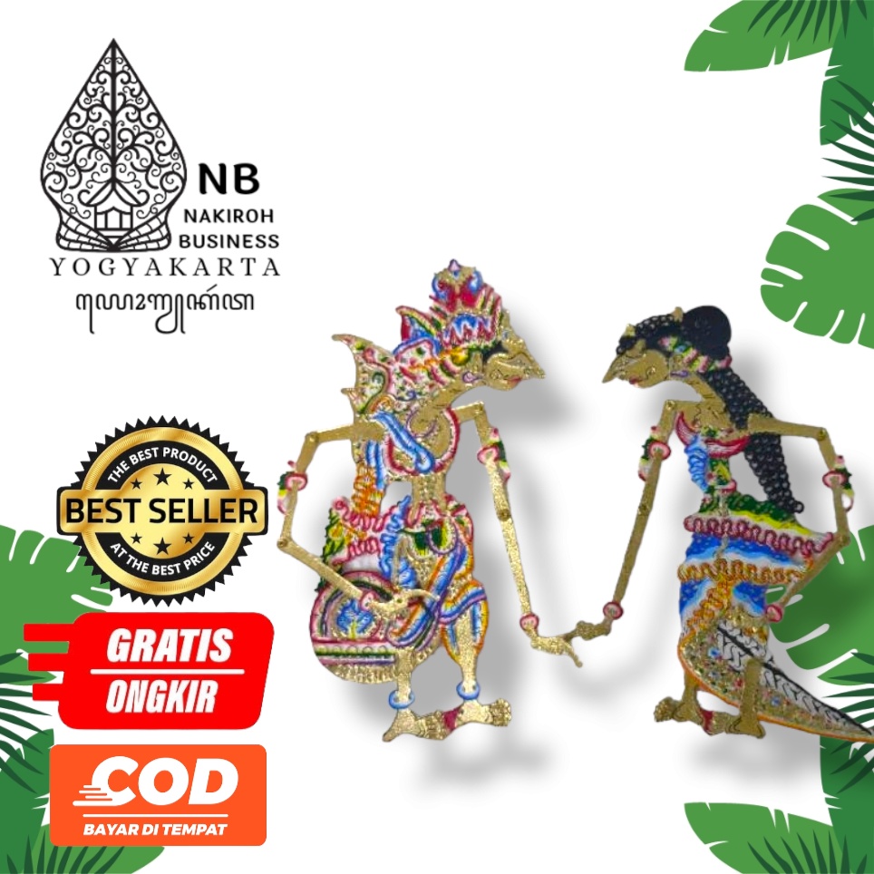 NAKIROHBUSINESS Wayang Kulit Asli Mahar Rama Sinta Emas Brom Ukuran 17cm