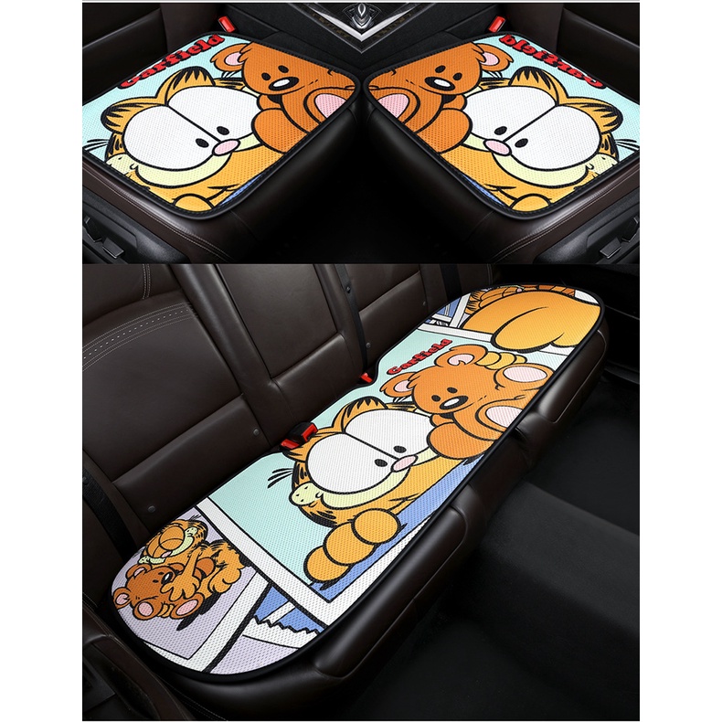 Bantal Garfield Kartun Mobil, Interior Kreatif Lucu Kursi Ice Silk Cushion